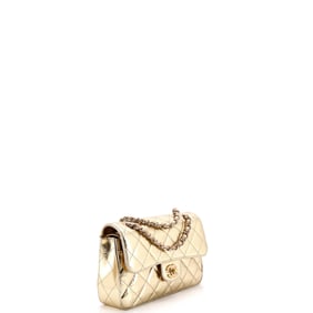 Chanel Classic Double Flap Bag Quilted Hammered Metallic Calfskin Small (Gold)