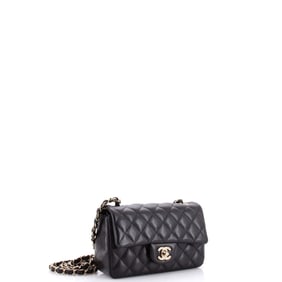 Chanel Classic Single Flap Bag Quilted Lambskin Mini (Black)