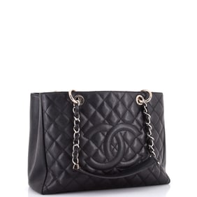 Chanel Grand Shopping Tote Quilted Caviar XL (Black)