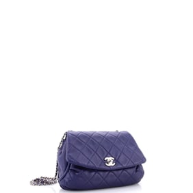 Chanel CC Curvy Flap Bag Quilted Calfskin Jumbo (Blue)