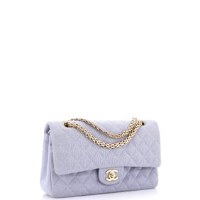 Chanel Vintage Reissue Chain Double Flap Bag Quilted Jersey Medium (Blue)