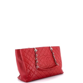 Chanel Grand Shopping Tote Quilted Caviar XL (Red)
