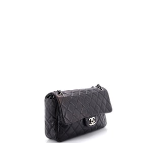 Chanel Punch Flap Bag Quilted Perforated Lambskin Jumbo (Black)
