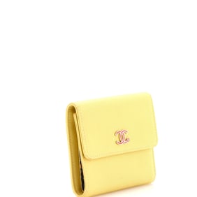 Chanel CC Trifold Flap Wallet Goatskin Small (Yellow)