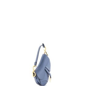 Christian Dior Saddle Handbag Leather Mini (Blue)