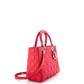 Christian Dior Lady Dior Bag Cannage Quilt Lambskin Medium (Pink)