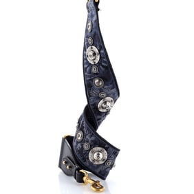 Christian Dior Shoulder Strap Embellished Canvas (Black, Blue)