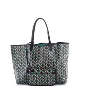 Goyard Saint Louis Tote Claire Voie Coated Canvas PM (Black, Green)