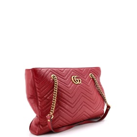 Gucci GG Marmont Zip Tote Matelasse Leather Medium (Red)