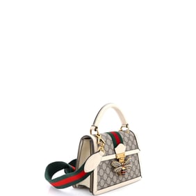 Gucci Queen Margaret Top Handle Bag GG Coated Canvas with Leather Small (Neutral)