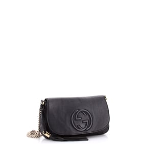 Gucci Soho Chain Crossbody Bag Leather Medium (Black)