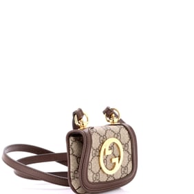 Gucci Blondie NM Card Case Wallet with Strap GG Coated Canvas (Brown)