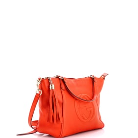 Gucci Soho Convertible Top Handle Bag Leather Small (Orange)