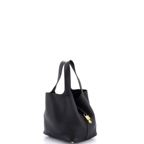Hermes Picotin Lock Bag Clemence MM (Black)