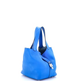 Hermes Picotin Lock Bag Clemence MM (Blue)
