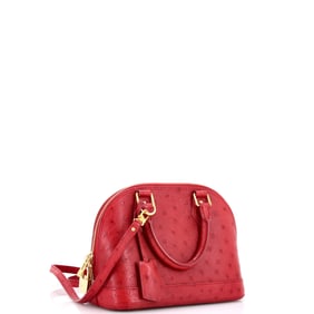 Louis Vuitton Alma Handbag Ostrich BB (Red)