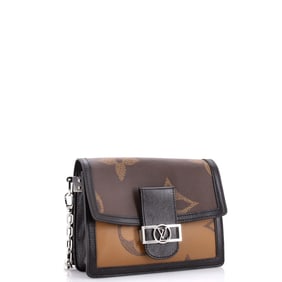 Louis Vuitton Dauphine Shoulder Bag Reverse Monogram Giant MM (Brown)