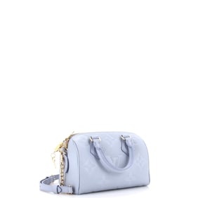 Louis Vuitton Speedy Bandouliere Bag Monogram Empreinte Giant 20 (Blue)