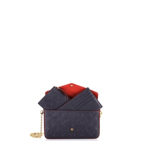 Louis Vuitton Felicie Pochette Monogram Empreinte Leather (Blue)