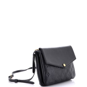 Louis Vuitton Twice Handbag Monogram Empreinte Leather (Black)