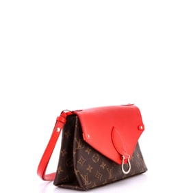 Louis Vuitton Saint Michel Handbag Monogram Canvas and Epi Leather (Brown, Red)