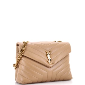 Saint Laurent Loulou Shoulder Bag Matelasse Chevron Leather Medium (Neutral)