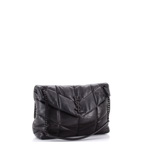 Saint Laurent Loulou Puffer Shoulder Bag Quilted Leather Medium (Black)