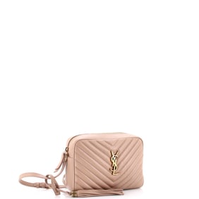 Saint Laurent Lou Camera Bag Matelasse Chevron Leather Small (Neutral)