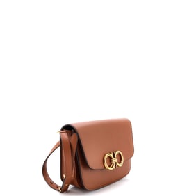 Salvatore Ferragamo Trapezio Crossbody Bag Leather (Brown)