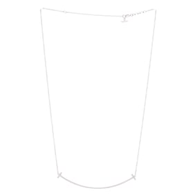 Tiffany & Co. T Smile Pendant Necklace 18K White Gold Large