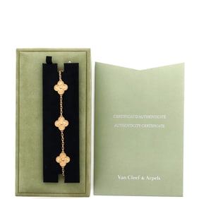 Van Cleef & Arpels Vintage Alhambra 5 Motifs Bracelet 18K Yellow Gold
