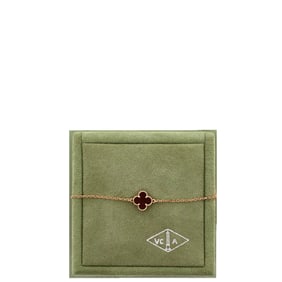 Van Cleef & Arpels Sweet Alhambra Bracelet 18K Rose Gold and Carnelian