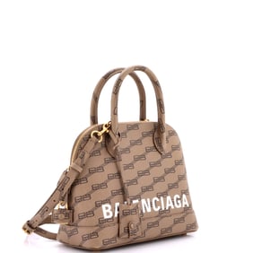 Balenciaga Ville Bag BB Monogram Coated Canvas Small Brown