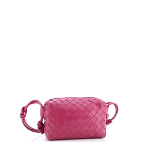 Bottega Veneta Loop Crossbody Bag Intrecciato Nappa Mini Pink