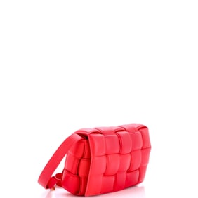 Bottega Veneta Cassette Crossbody Bag Padded Maxi Intrecciato Leather Red