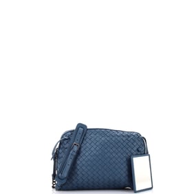 Bottega Veneta Nodini Crossbody Bag Intrecciato Nappa Small Blue