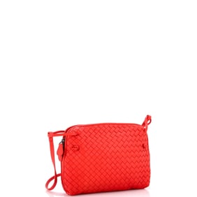 Bottega Veneta Nodini Crossbody Bag Intrecciato Nappa Small Red