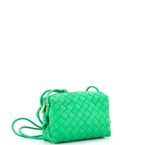 Bottega Veneta Loop Crossbody Bag Intrecciato Nappa Mini Green