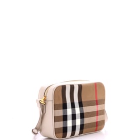 Burberry Camera Crossbody Bag Vintage Check Canvas Small Brown