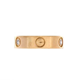 Cartier Love 3 Diamonds Band Ring 18K Yellow Gold with Diamonds Yellow Gold