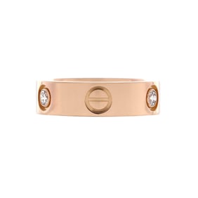 Cartier Love 3 Diamonds Band Ring 18K Rose Gold with Diamonds Rose Gold