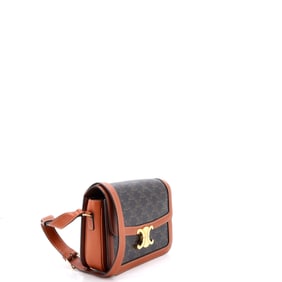 Celine Triomphe Shoulder Bag Triomphe Coated Canvas Medium Brown