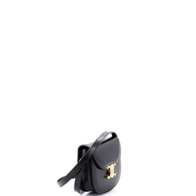 Celine Triomphe Besace Clea Flap Bag Leather Black