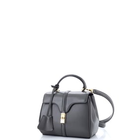 Celine 16 Top Handle Bag Smooth Calfskin Mini Gray