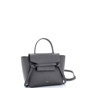 Celine Belt Bag Textured Leather Nano Gray