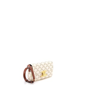 Celine Triomphe East-West Shoulder Bag Triomphe Coated Canvas Neutral