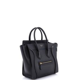 Celine Luggage Bag Smooth Leather Micro Black