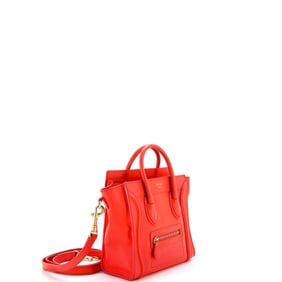 Celine Luggage Bag Smooth Leather Nano Orange