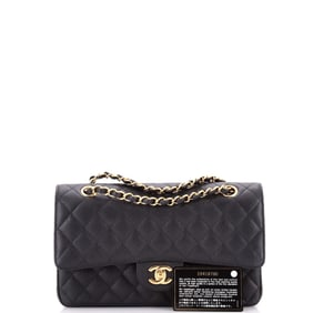 Chanel Classic Double Flap Bag Quilted Caviar Medium Black