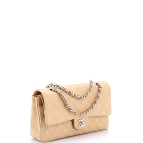 Chanel Classic Double Flap Bag Quilted Caviar Medium Neutral